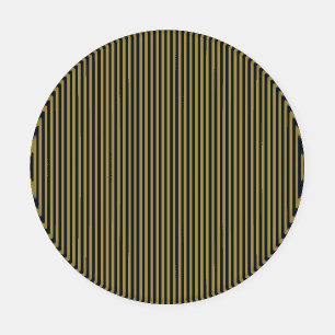 Elegant Thin Gold & Navy Blue Vertical Stripes Coaster Set