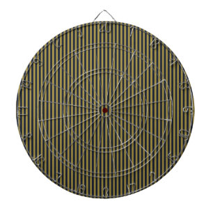 Elegant Thin Gold & Navy Blue Vertical Stripes Dart Board