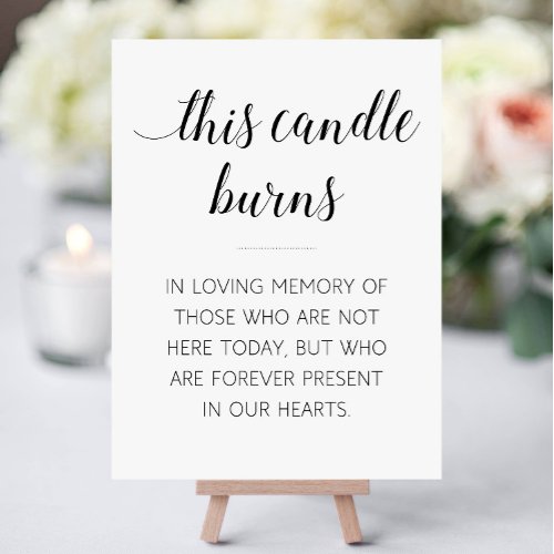 Elegant This Candle Burns Memorial Wedding Foam Board
