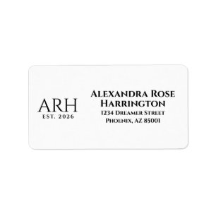 Elegant Three Letter Monogram Label