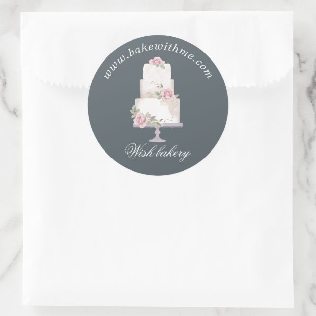 Elegant Three Tier Cake Bakery Product Sticker (Bag)
