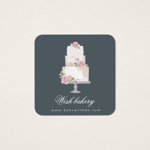 elegant three tier cake bakery profile card