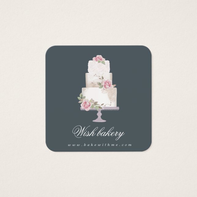 elegant three tier cake bakery profile card (Front)