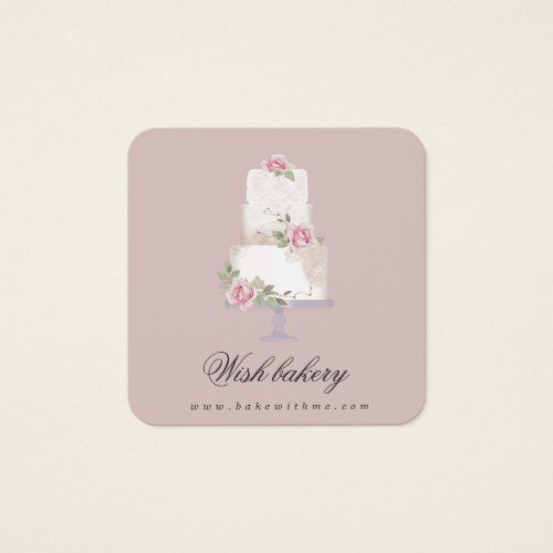 elegant three tier cake bakery profile card