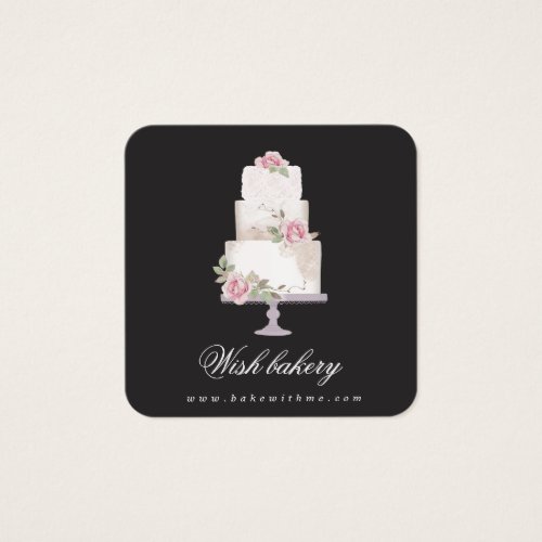 elegant three tier cake bakery profile card