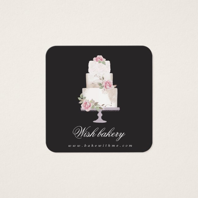 elegant three tier cake bakery profile card (Front)