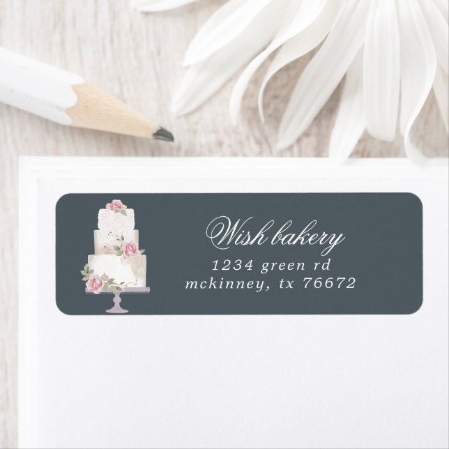 Elegant Three Tier Cake Bakery Return Address Label (Insitu)