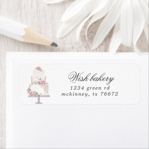 Elegant Three Tier Cake Bakery Return Address Label