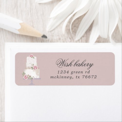 Elegant Three Tier Cake Bakery Return Address Label