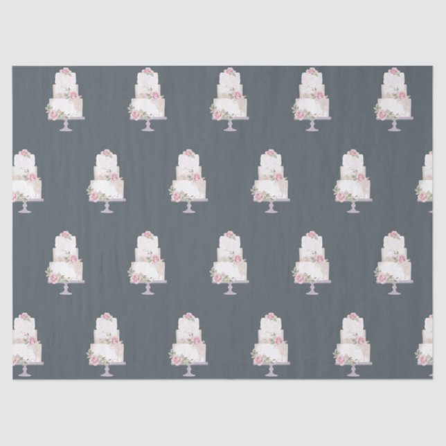 elegant three tier cake bakery tissue paper (Front)