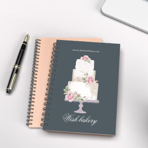 Elegant Three Tier Cake Monogram Bakery Notebook
