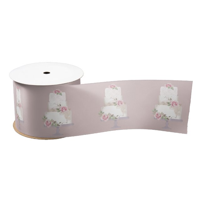 Elegant Three Tier Wedding Cake Satin Ribbon (Spool)