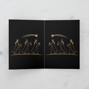 Elegant Three Wise Men Following Star Minimalist Card