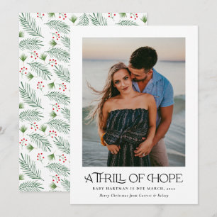 Elegant Thrill of Hope Announce Pregnancy Photo   Holiday Card
