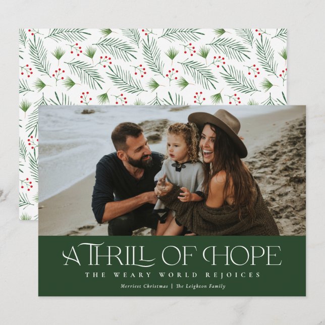 Elegant Thrill of Hope Photo Christmas Holiday Card (Front/Back)