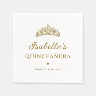Elegant Tiara Quinceañera Napkins