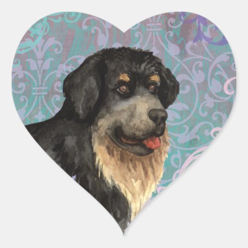 Elegant Tibetan Mastiff Heart Sticker