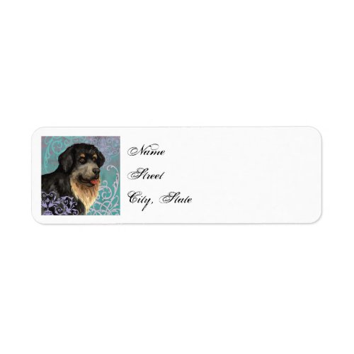 Elegant Tibetan Mastiff Label