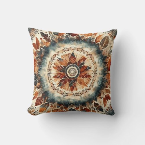 Elegant Tie_dye  Autumn Leaves Throw Pillows 