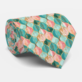 Elegant Tie in Pink and Turquoise