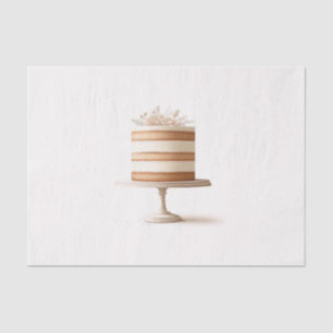 Elegant Tier White Floral Wedding Cake Bakery Tissue Paper