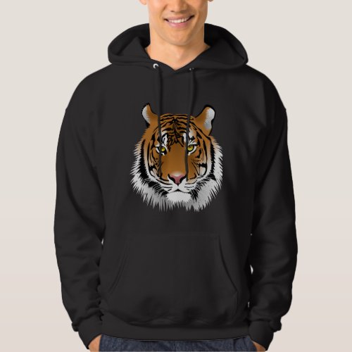Elegant tiger print for him black hoodie