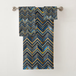 Elegant tile art deco pattern  bath towel set