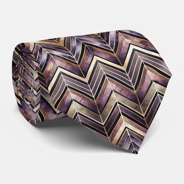 Elegant tiled Art Deco pattern  Neck Tie (Rolled)