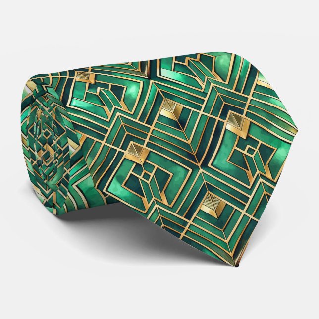 Elegant tiled Art Deco pattern  Neck Tie (Rolled)