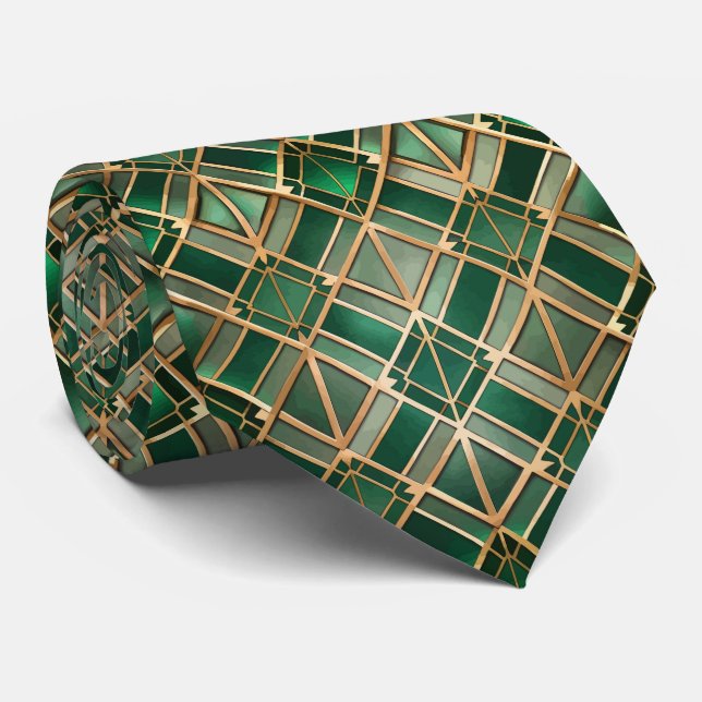 Elegant tiled Art Deco pattern  Neck Tie (Rolled)