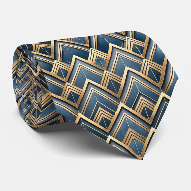 Elegant tiled Art Deco pattern  Neck Tie (Rolled)