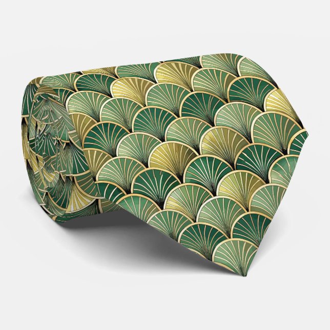 Elegant tiled Art Deco pattern  Neck Tie (Rolled)