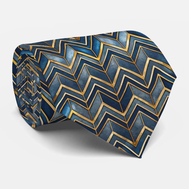 Elegant tiled Art Deco pattern  Neck Tie (Rolled)