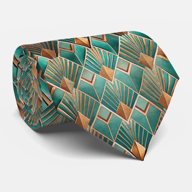 Elegant tiled Art Deco pattern  Neck Tie (Rolled)