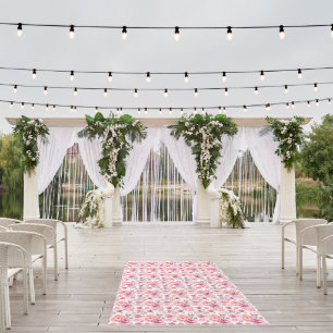 Elegant tiled peony pattern floral Wedding Outdoor Rug