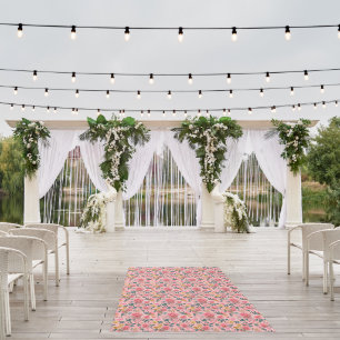 Elegant tiled peony pattern Wedding Outdoor  Rug