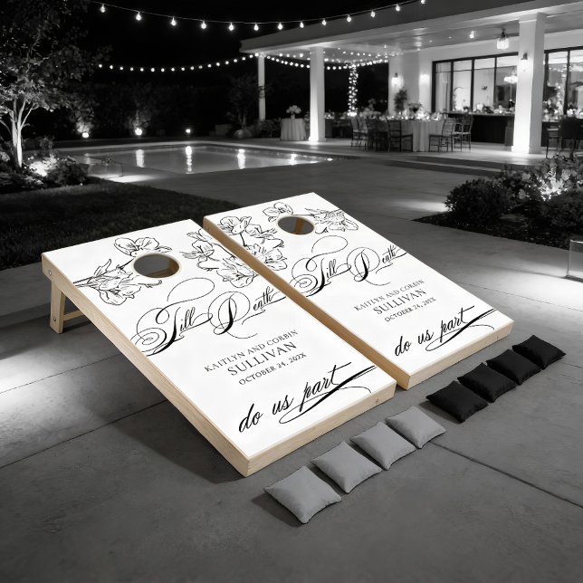 Elegant Till Death Do Us Part Personalized Wedding Cornhole Set (Till Death Do Us Part Wedding Cornhole Set)