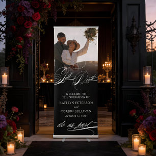 Elegant Till Death Do Us Part Wedding Welcome Retractable Banner