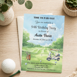 Elegant Time to Par-Tee 94th Golf Birthday Party Invitation