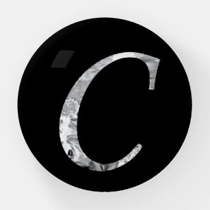 Elegant Timeless Floral Letter C Paperweight