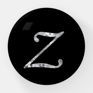 Elegant Timeless Floral Letter Z Paperweight