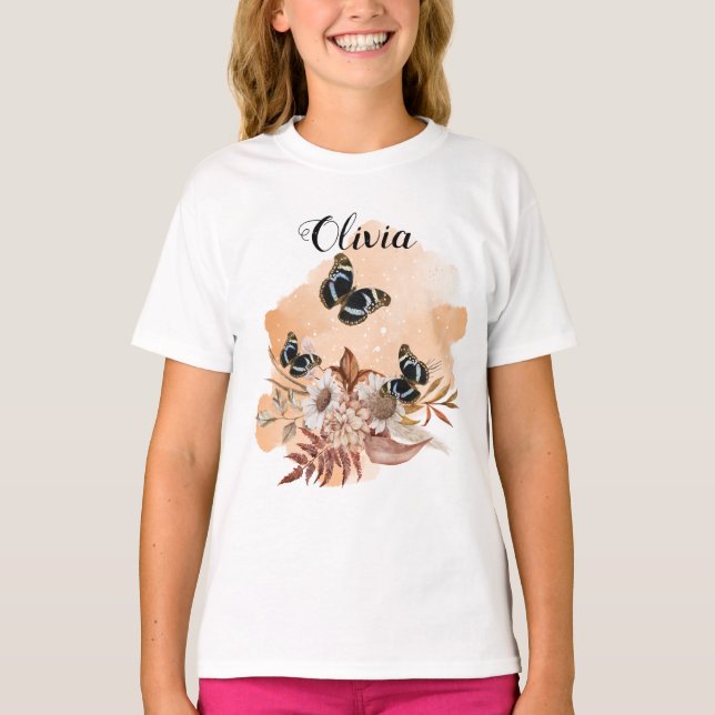 Elegant Timeless Flower Art T-Shirt (Front)