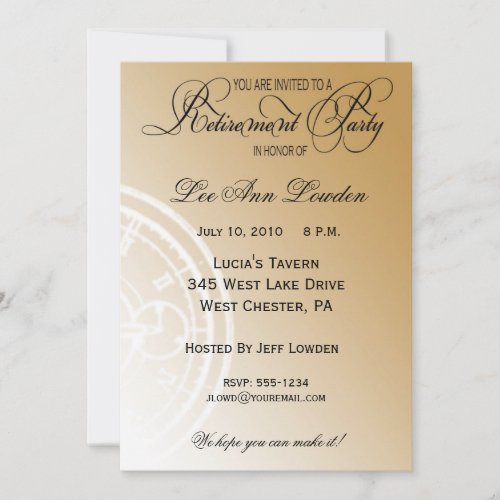 Elegant, Timeless Retirement Party Invitation