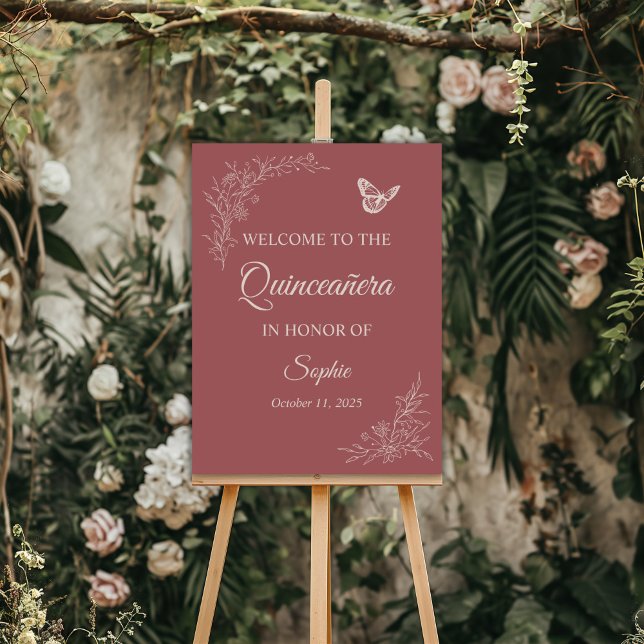 Elegant Timeless Rose Mauve Quinceañera Foam Board (Creator Uploaded)