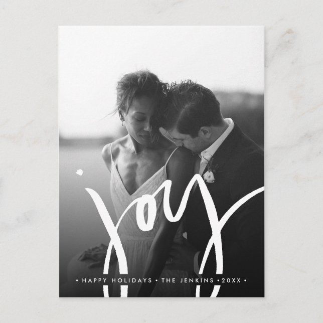 Elegant  Timeless Simple JOY HOLIDAYS PHOTO Postcard (Front)