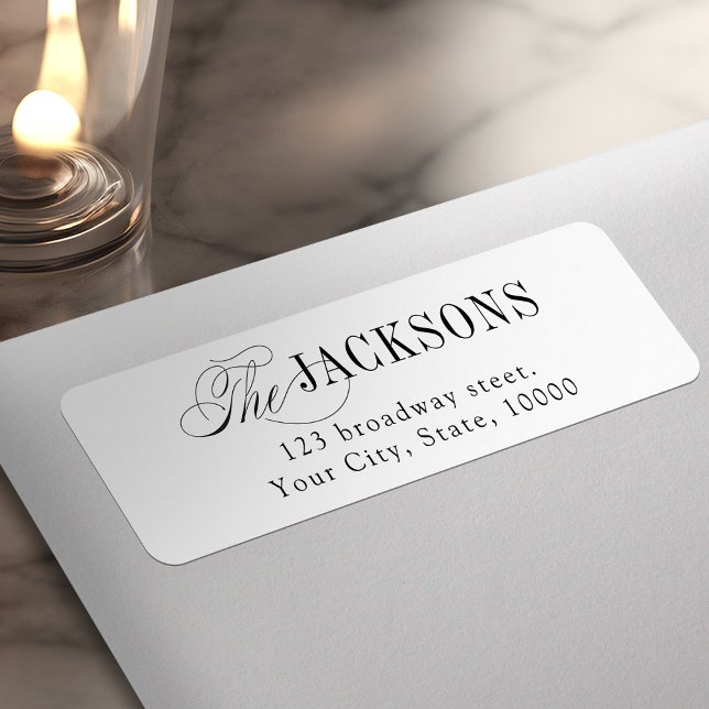 Elegant Timeless Typography Family Return Address Label (Elegant Timeless Typography Family Return Address Label)