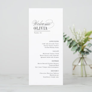 Elegant Timeless Typography Guest Name Wedding Menu