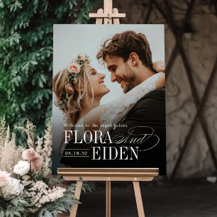 Elegant Timeless Typography Photo Rehearsal Dinner Foam Board