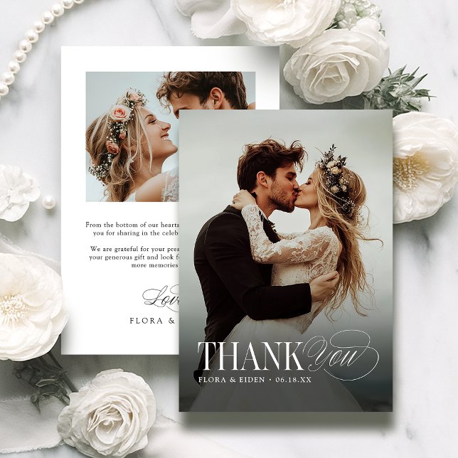 Elegant Timeless Typography Photo Thank You (Elegant Timeless Typography Photo Thank You)