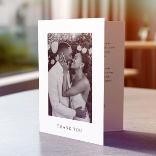 Elegant Timeless Wedding Photo Keepsake Letterpress Thank You Card